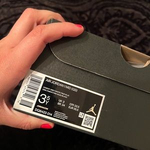 Jordan 1 Mid youth shoes. Size 3.5. Worn twice & have been kept in box since